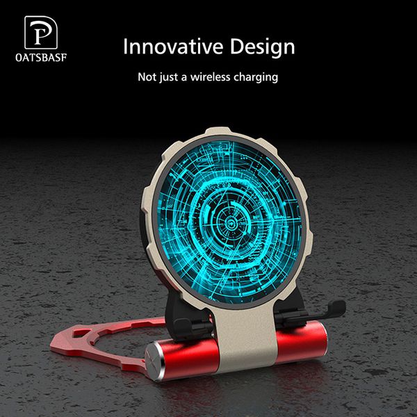 

oatsbasf portable wireless charger iron man qi wireless fast charger for huawei p30 samsung quick charging pad foldable holder