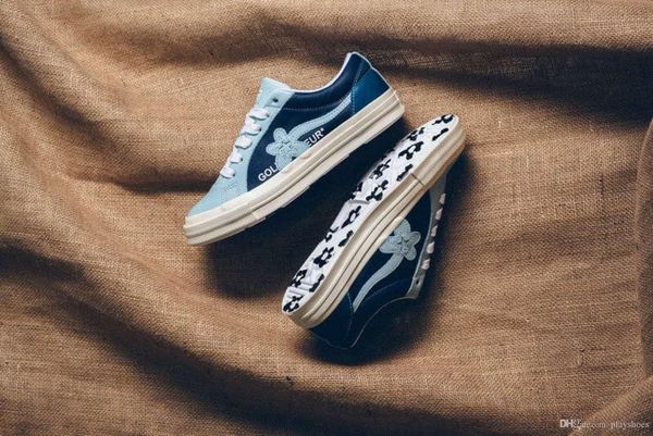 

2019 canvas mens woemn designer shoes one star ox tyler the creator golf le fleur jade lime green skater sneakers casual shoes 35-44 t13, Black