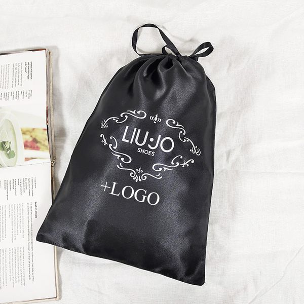 

20p подгонянный с собственным логосом сатинировка мешок виргинские парики выдвижения волос упаковывая мешки ботинок / ткань / макияж/продукт