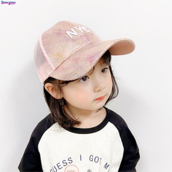 

takes baby summer hat for kids boy sunshade baseball cap girl toddler beach cap children mesh letter uv sun visor 2-8 old, Blue;gray