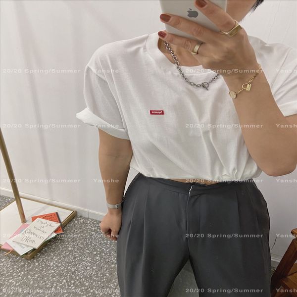 

houer cotton 2020 summerseamless breathable comfortable female houer cotton t-shirt 2020 summerseamless breathable comfortable t-shirt e, White