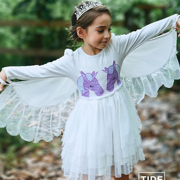 

kids unicorn dress for girls cosplay prom costume children princess lace dresses hair hoop wing set halloween party, Black;red