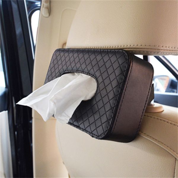 

21x12.5cm leather car tissue box holder seat back hanging holder pumping tray chair back strap napkin paper container hanger