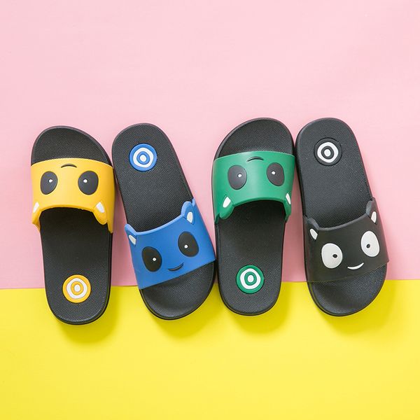 

2019 new children' slippers baby boy slippers non-slipper soft bottom home shoes cool cartoon bathroom toddler house shoes, Black;grey