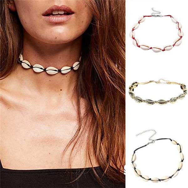 

fashion sea shell necklace gold seashell necklaces women jewelry for women and girls choker collares de moda 30jul23, Golden;silver