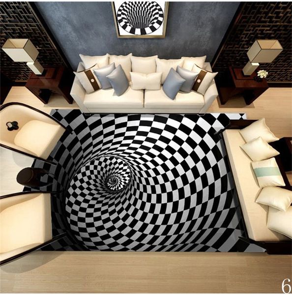 

3d luxury carpet illusion non-slip bathroom living room floor mat 3d printing home bedroom bed coffee table carpet bathroom absorbent pad