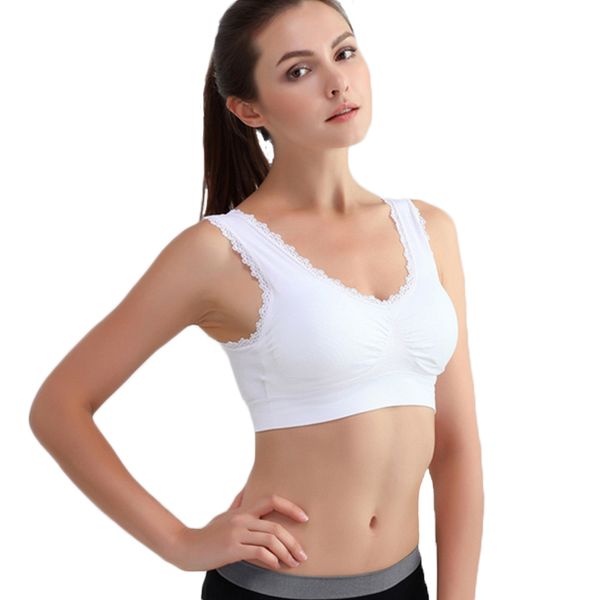

Solid Color Breathable Women Seamless Fitness Lace Bra Tops Underwear Ladies Push Up Bras Plus Size 2017
