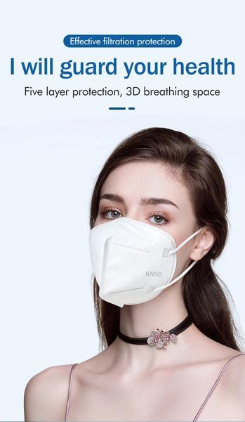 

KN95 protective mask 1 pack disposable three-dimensional folding dust-proof, anti-fog and anti-ultraviolet mask, five-layer double meltblown