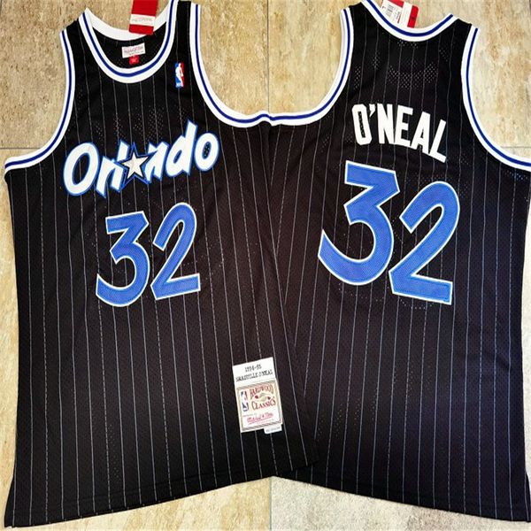 

men orlando magic shaquille o'neal mitchell & ness blue black 1994-95 hardwoods classics swingman jersey, Black;red