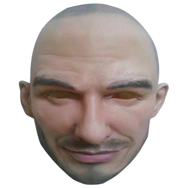 

2018 new halloween party cosplay famous man david beckham face mask latex party real human face mask cool realistic mask