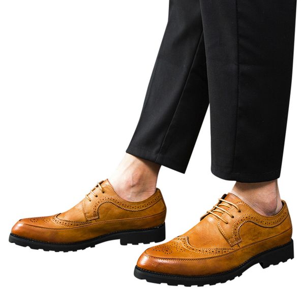 

men genuine leather shoes lace up fashion design solid tenacity comfortable men's shoes big sizes 38-48, Black