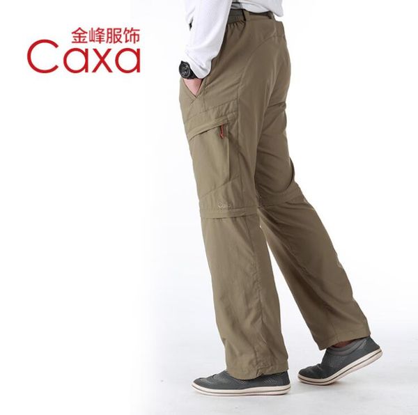 

caxa men summer removable hiking quick-drying pants outdoor sports uv protection waterproof breathable fishing hunting pants, Black;green