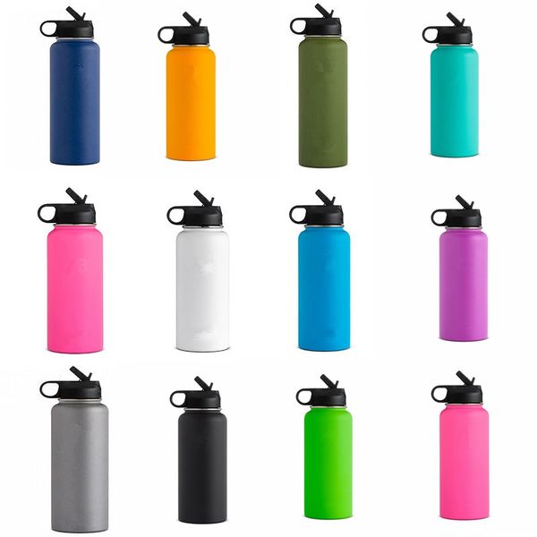 

32 oz vacuum water bottle with straw lid wide mouth vacuum insulated cup stainless steel tumbler drink mug cup mma2553-c24