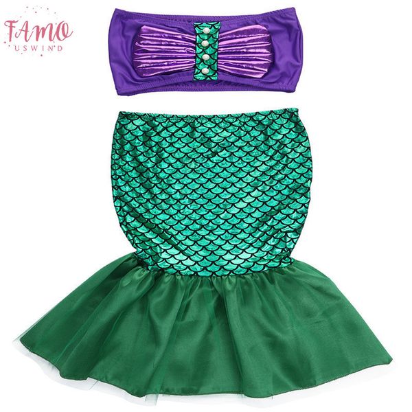 

mermaid costume swimwear baby girls swimsuit children kids sleeveless bathing swimwear girl spandex two pieces swimsuit swimming dress, White;black