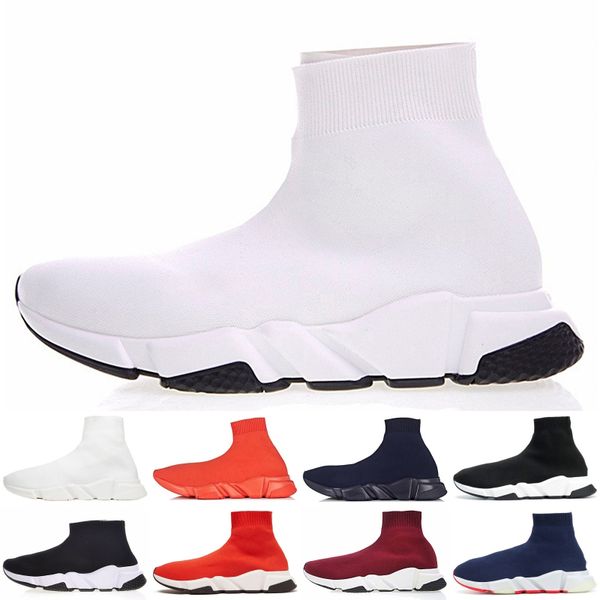 

2019 designer socks sneakers fashion shoes black white red glitter blue flat mens women trainers runner casual les chaussures size 36-45