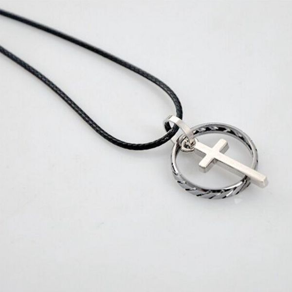 

10Pcs/lots Cross charm pendant couple necklace Antique silver Jewelry DIY Valentine's Day gift