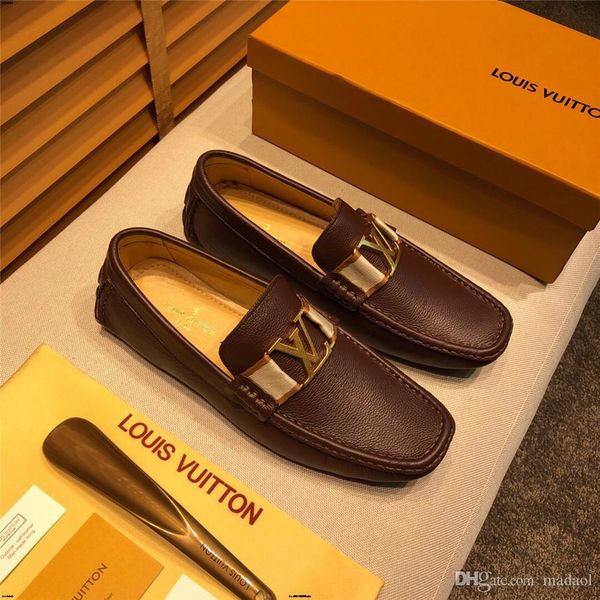

18ss italian men shoes casual luxury brands summer mens loafers genuine leather moccasins hollow out breathable slip on driving shoes yyy11, Black
