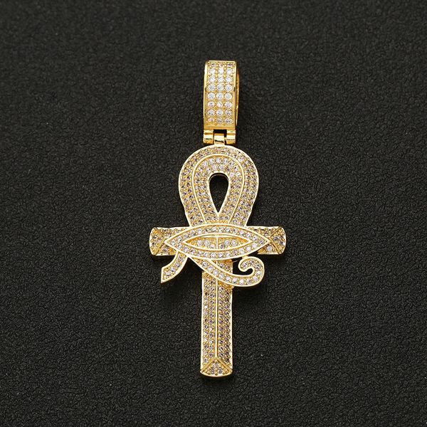 Nova chegada egípcia Ankh Key of Life Pingente Colar com corda Chain Hip Hop Gold como Gifts Social Gatherings