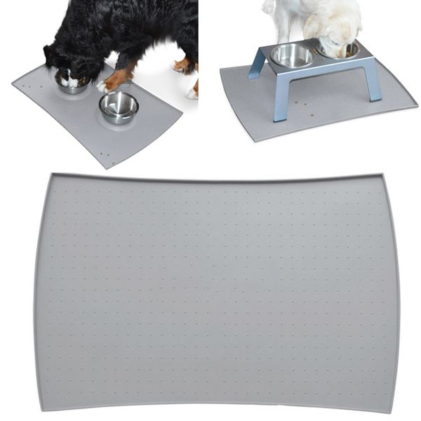 

pet silicone mat anti-slip waterproof 40x60cm arc bowl place mats for dogs cats lsk99