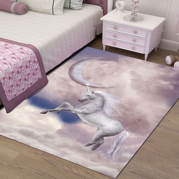 

bedroom carpet cartoon unicorn 3d printed child room play carpets for living room area rugs home parlor hallway decor mats/rug