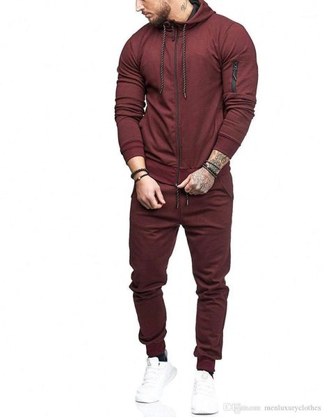 

tracksuits survetement solid color sport track suit jogging suits mens two piece sets fitness mens designer, Gray