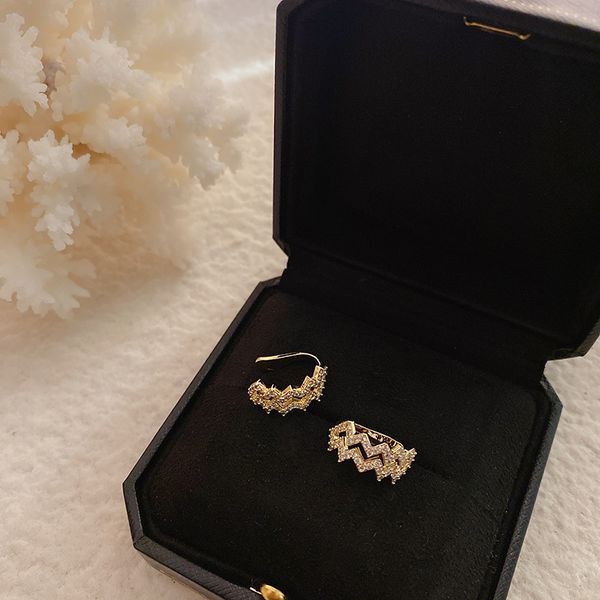 

ins chic wave ear bone clip earrings for women 2020 new fashion zircon earing without hole jewelry fake earrings, Silver