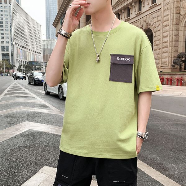 

2020 summer new men's short-sleeved t-shirt trend men's clothes on the tide brand half-sleeved loose compassionate, White;black