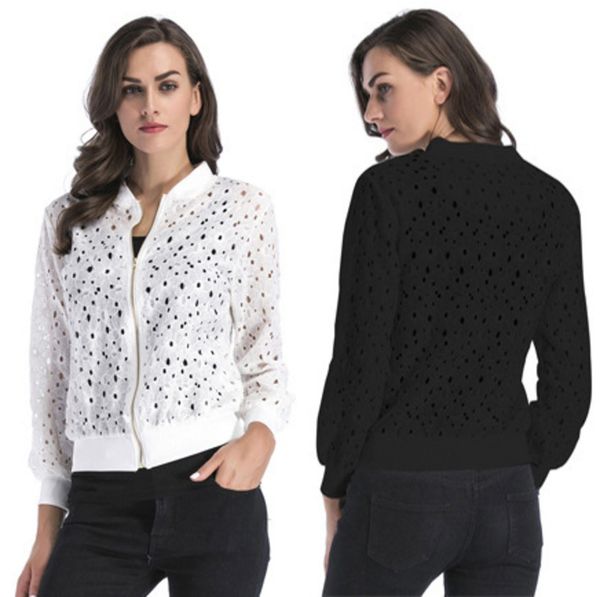 

womens designer shirt thin lace stitching coat female summer cardigan hollow outdoor holiday beach blouse sunscreen clothingy37ay37a, White