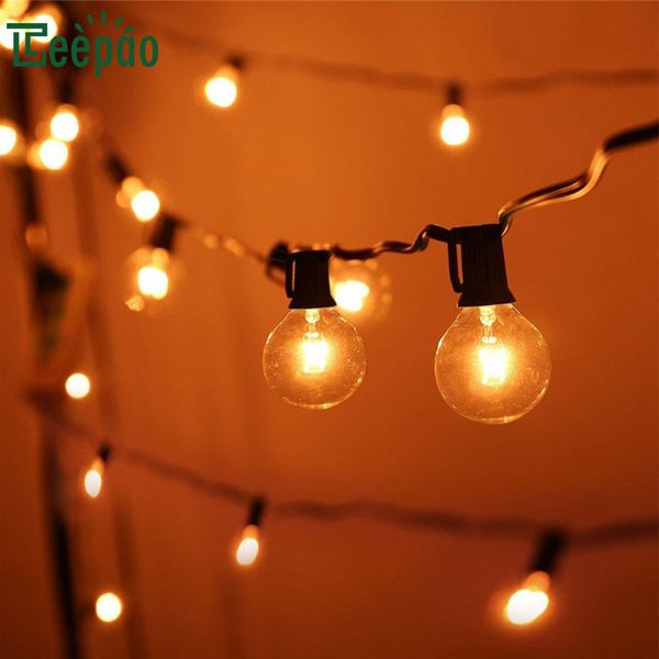 2019 25 Bulbs String Lights Clear G40 Tungsten Wire Globe String Lights Bulb Decoration Lamp For Wedding Party Bedroom Outdoor Garden From Youerlamp