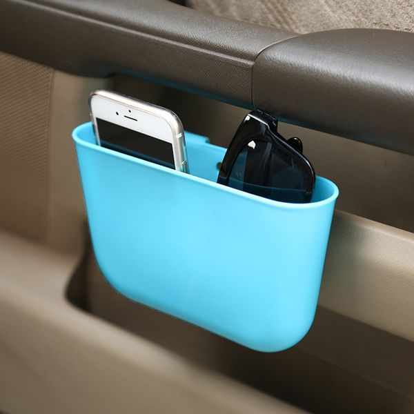 

in-car trash can car storage compartment vehicle small garbage bin hanging type solid color