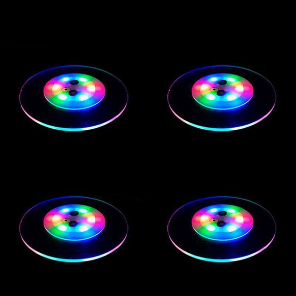 

crestech luminous coaster мигающий прозрачный кубок mat led placemat напитки мат кубок pad для party bar