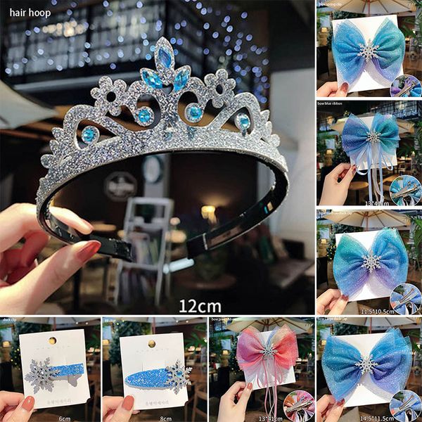 

2colors snowflake headwear fabric fashion hair circle ribbon hair hoop girl hairpin bowknot spring clip accessories, Slivery;white
