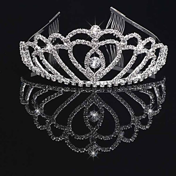 

girl's tiaras wtih rhinestones crystals hair accessories evening prom party performance pageant tiaras and crowns for girls db-t003, Silver