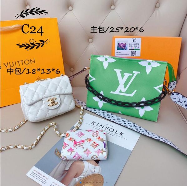 

2020 ladies new wild messenger bag handbag wallet three-piece messenger bag ladies simple wild fashion exquisite fashion designer wallet