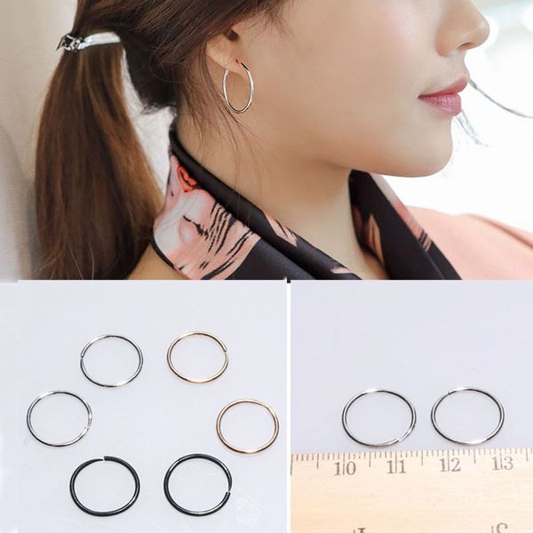 

1 pair alloy earrings hollow geometric earring silver round hoop earring fashion women jewelry big round earrings 9mm 11mm 15mm, Golden;silver