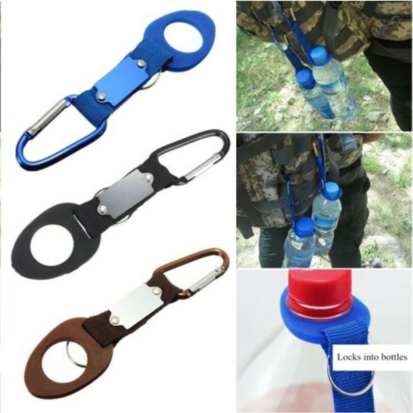 

new outdoor carabiner clip water bottle holder hooks camping climbing hiking snap hook keychain survival traveling tools