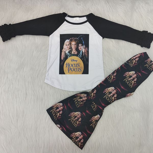 

childrens toddler girl clothes baby girls boutique outfits hocus pocus tshirt with pants boutique kids clothing, White