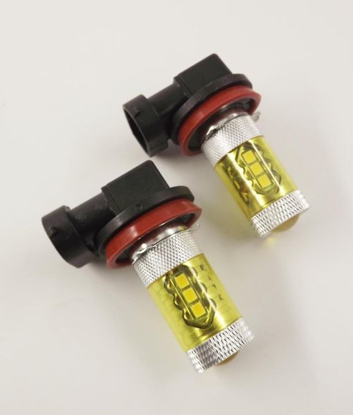 

pair h8 h9 h11 led fog light bulbs 3000k yellow color drl driving lamp kit ct