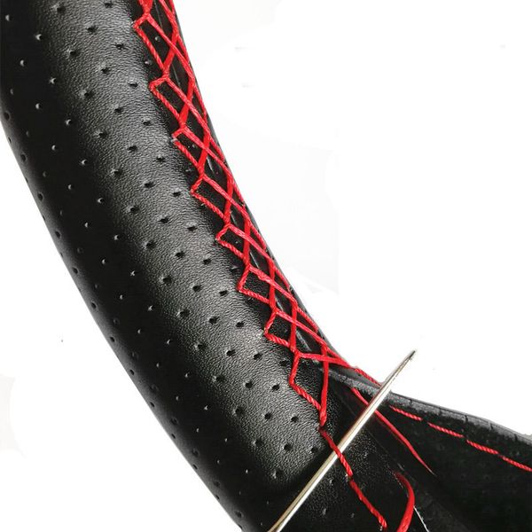 

sewing braiding thread weave cover on steering wheel leather steering covers stitching tecnologia universal for lada vesta etc