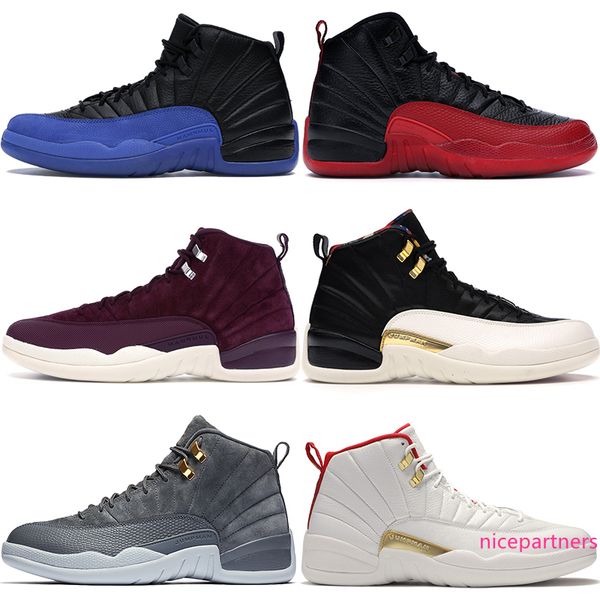 

2019 fiba black game royal jumpman 12 12s men basketball shoes cny dark grey french blue wings mens designer shoes 40-47