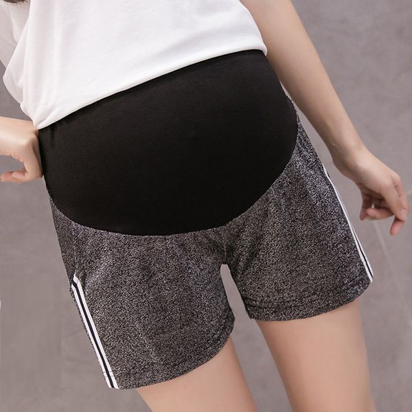 

summer pregnant women stretch suit solid color sports shorts pregnant women solid color cotton comfortable soft shorts 2019 new, Black