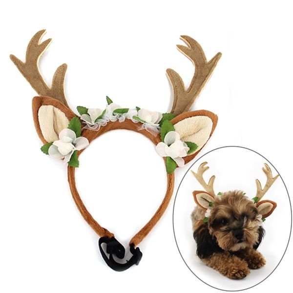

pet antlers horn plush headband dogs cat hair band headwear christmas dressup