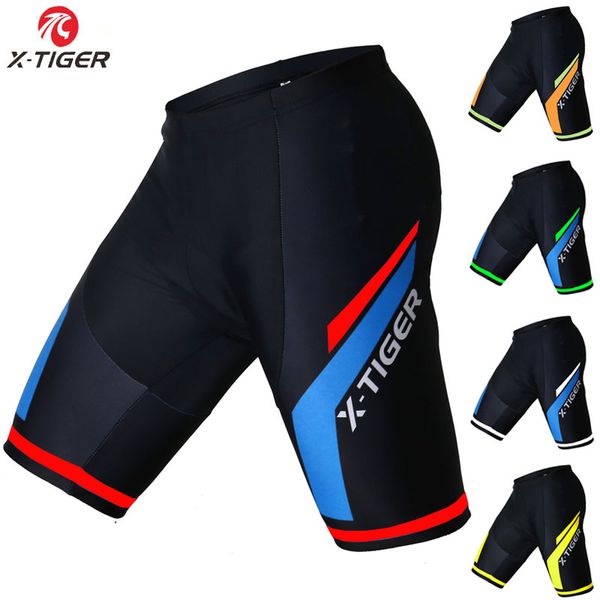 

x-tiger coolmax 5d padded cycling shorts shockproof mtb bicycle shorts road bike ropa ciclismo tights for man women, Black