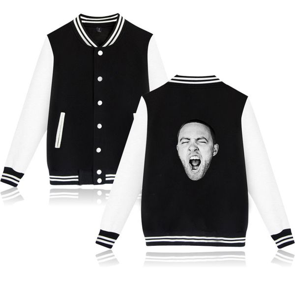 

mac miller fashion sport hip hop baseball jacket men women sweatshirt jackets coats casual long sleeve hoodies, Black;brown