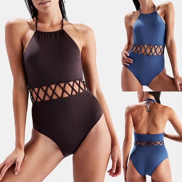 

Summer Fashion Women Sexy Hollow Swimsuit Swimwear High Waist Beachwear Suits Solid Black White Bikini Bikinis