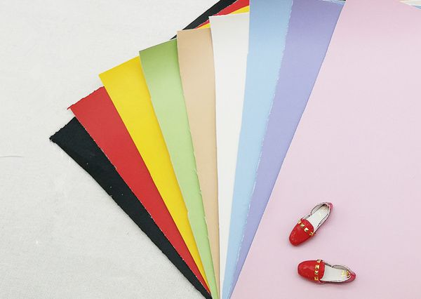 

5pcs soft leather pu diy handmade doll shoes material thin fabric material artificial leather for doll shoes bag dll accessorie