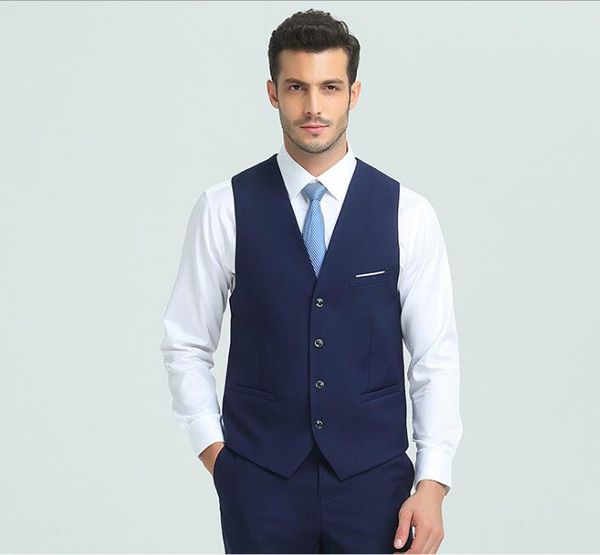 

новый стиль темно-синий мужчины жилет мужская бизнес одежда свадьба жених мужчины жилет жених костюм на заказ, Black;white