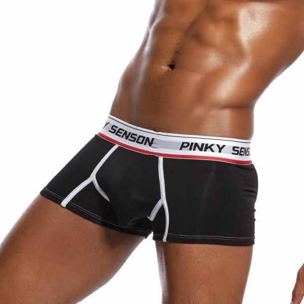 

pinky senson mens three-dimensional penis pouch boxers male bulge fitness underpants gay modal sleepwear s  l xl xxl, Black;white