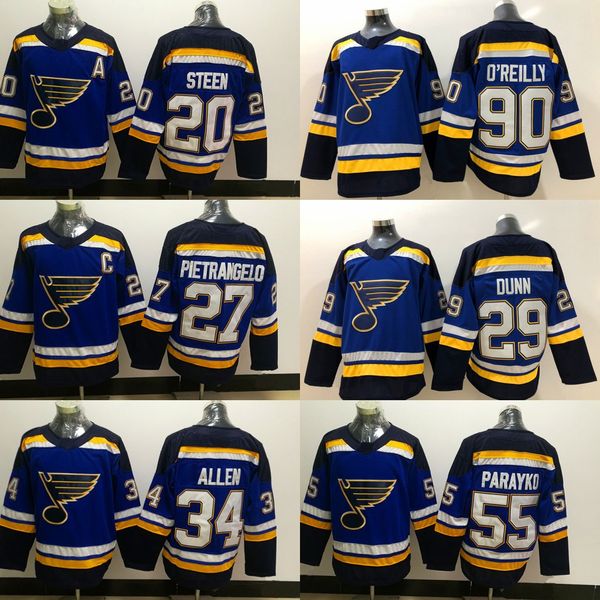 

20 Alexander Steen Jersey St. Louis Blues 90 Ryan O'Reilly 34 Jake Allen 27 Alex Pietrangelo 29 Vince Dunn 55 Colton Parayko Hockey Jerseys