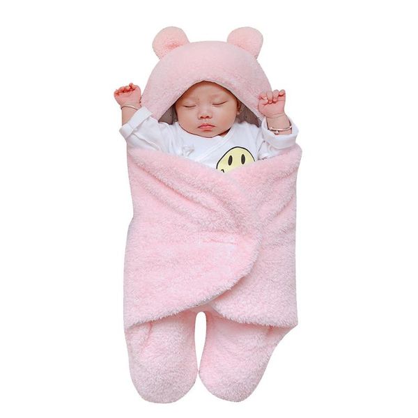 

lonsant infant baby plush swaddle newborn cashmere sleeping blanket cute boy girl solid swaddle wrap winter warm baby blanket